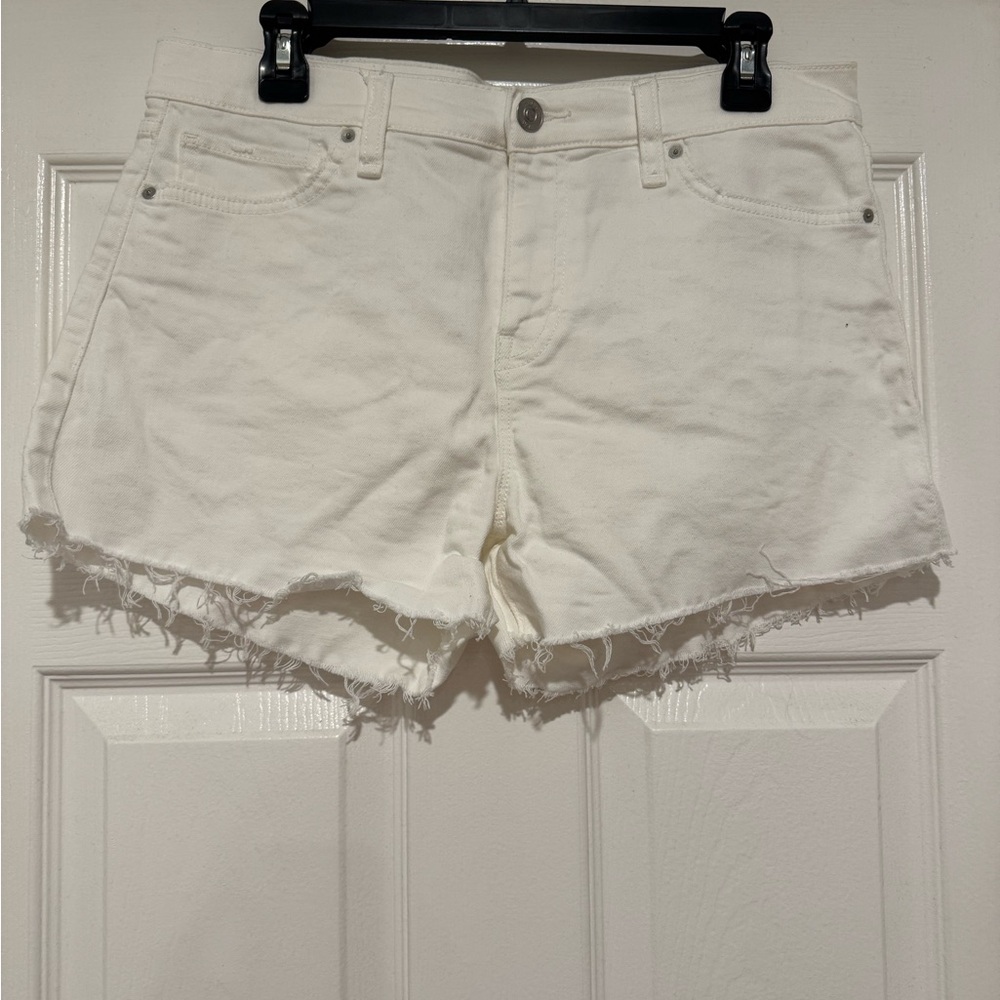 Women's Gemma Hudson Jean Shorts - Size 30, White. Worn Once.